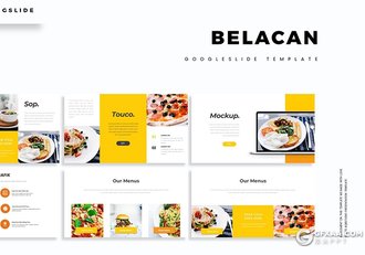 30页西式餐饮美食介绍展示Google slides模板 5种主题配色 - 顶尖PPT