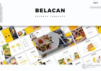 30页西式餐饮美食介绍展示keynote模板 5种主题配色 - 顶尖PPT