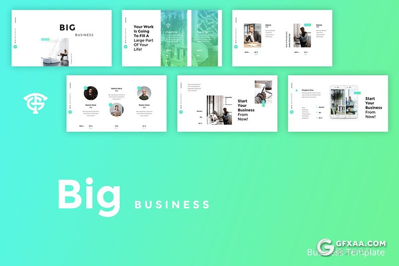 30页国外扁平化商务办公环境介绍展示keynote模板 - 顶尖PPT