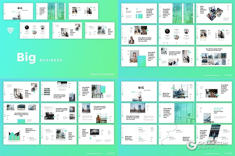 30页国外扁平化商务办公环境介绍展示keynote模板 - 顶尖PPT