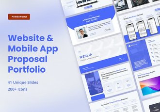 网站应用程序项目开发组合建议书商业计划通用PPT模板 - 顶尖PPT