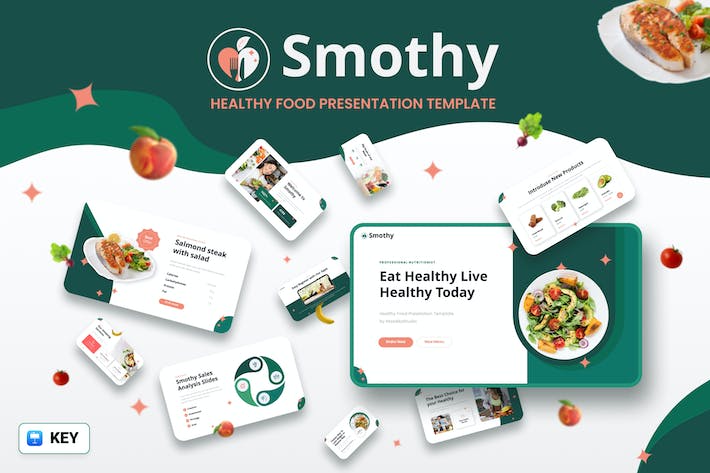 健康食品品牌推广饮食理念分享keynote模板 - 顶尖PPT