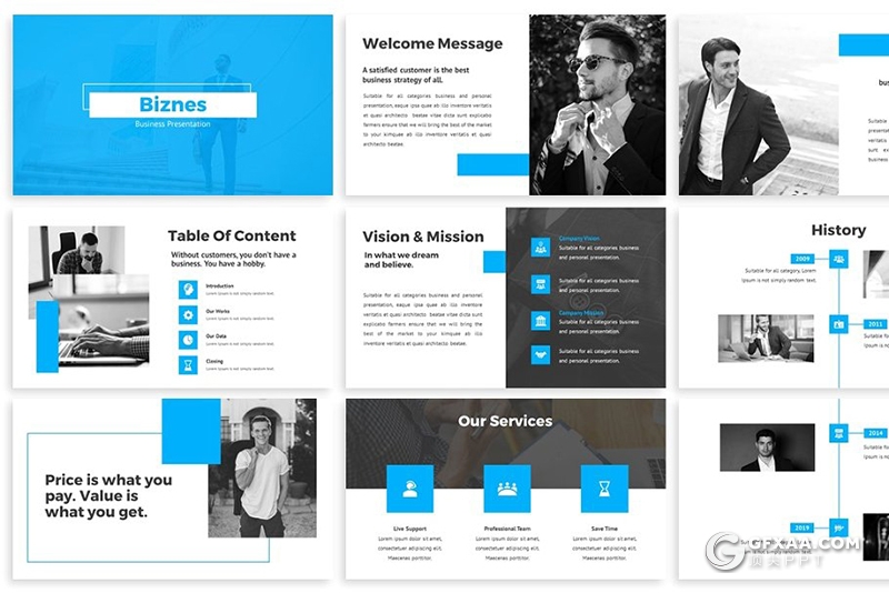 欧美商务风格企业年终总结汇报keynote模板 3种主题配色 - 顶尖PPT