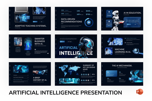 AI人工智能机器人研发PPT模板 - 顶尖PPT