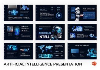 AI人工智能机器人研发PPT模板 - 顶尖PPT