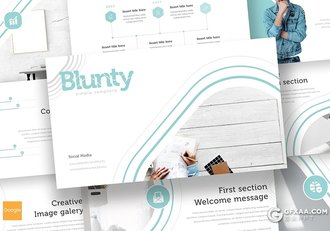 30页扁平化欧美风格企业团队介绍通用Google slides模板 - 顶尖PPT