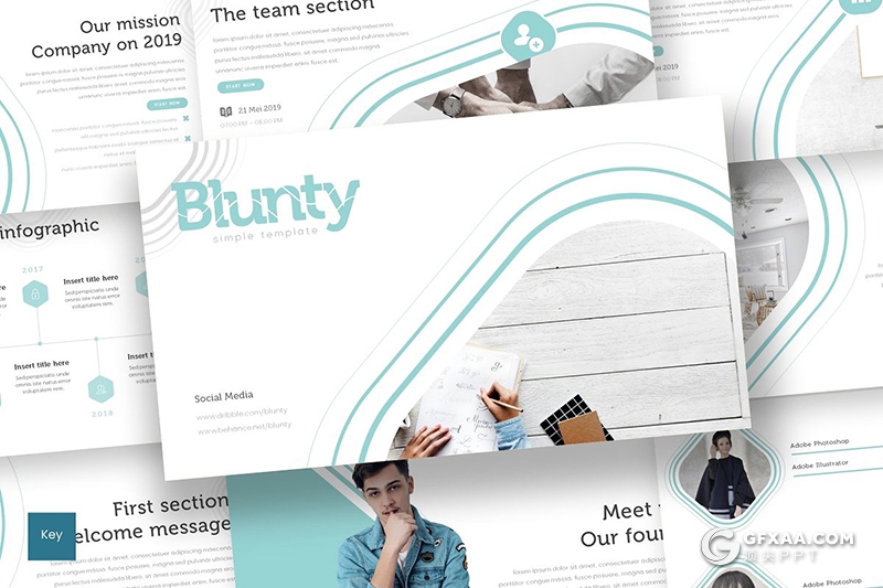 30页扁平化欧美风格企业团队介绍通用keynote模板 - 顶尖PPT