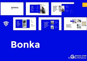 30页蓝色扁平化国外办公环境展示Google slides模板 - 顶尖PPT