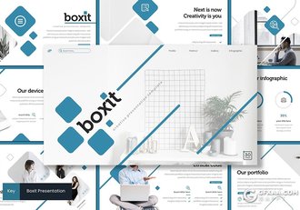 30页圆角矩形组合设计国外商务风格keynote模板 5种配色 - 顶尖PPT