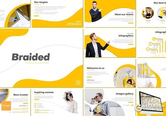 30页5种配色圆弧图形设计教育培训行业Google slides模板 - 顶尖PPT