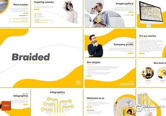 30页5种配色圆弧图形设计教育培训行业ppt模板 - 顶尖PPT