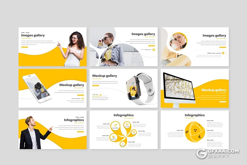 30页5种配色圆弧图形设计教育培训行业ppt模板 - 顶尖PPT