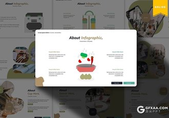 30页5种配色创意图形西式餐饮介绍分析Google slides模板 - 顶尖PPT