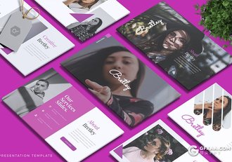 30页简约时尚摄影模特展示ppt模板 5种主题配色 - 顶尖PPT