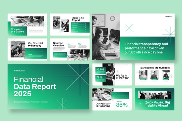 财务数据报告经营分析PPT模板 - 顶尖PPT