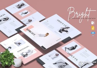 30页粉色简约文艺风格摄影模特展示ppt模板 - 顶尖PPT