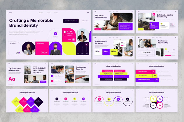 视觉品牌识别PPT模板 - 顶尖PPT