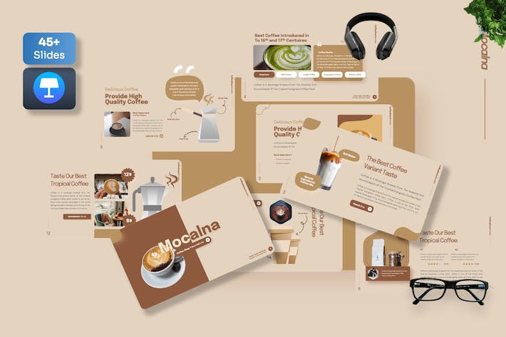 咖啡品牌行业竞品分析keynote模板 - 顶尖PPT