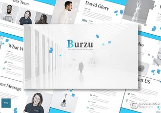 30页方形图形点缀设计商务多用途keynote模板 5种主题配色 - 顶尖PPT