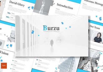 30页方形图形点缀设计商务多用途ppt模板 5种主题配色 - 顶尖PPT