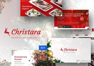 33页深浅两种底色圣诞节喜庆风格keynote模板 - 顶尖PPT