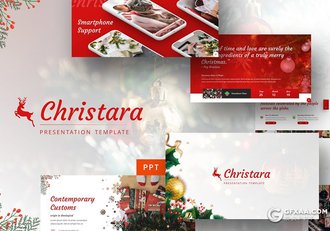 33页深浅两种底色圣诞节喜庆风格ppt模板 - 顶尖PPT