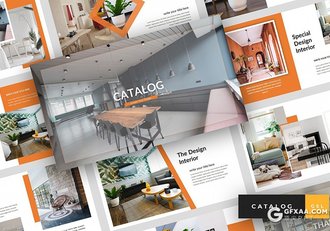 36页欧美风格橙色家具展示介绍Google slides模板 - 顶尖PPT