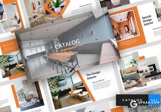 36页欧美风格橙色家具展示介绍keynote模板 - 顶尖PPT