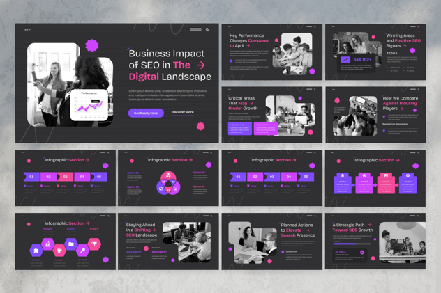 SEO报告业务keynote模板 - 顶尖PPT