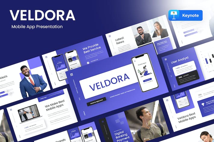 移动应用介绍主题演讲展示Keynote模板 - 顶尖PPT