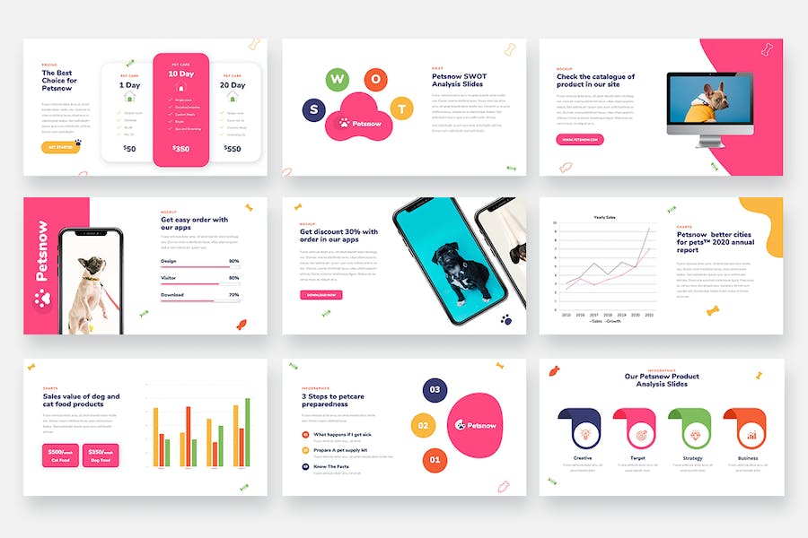 宠物护理宠物商店PPT模板 - 顶尖PPT