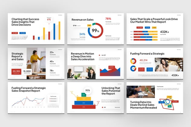 销售报告数据信息图形keynote模板 - 顶尖PPT