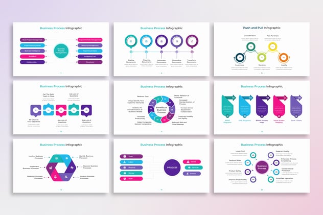 彩色业务流程可视化图形PPT模板 - 顶尖PPT