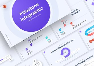 里程碑时间轴信息图形PPT模板 - 顶尖PPT