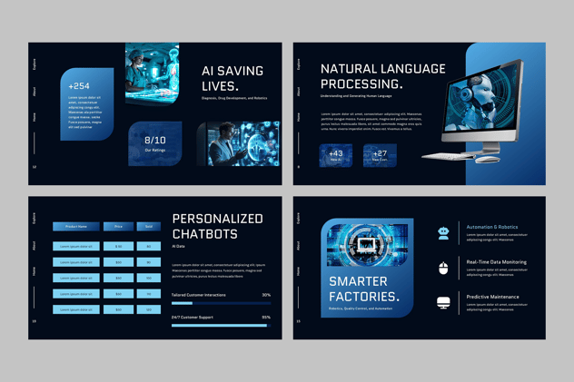 AI人工智能机器人研发PPT模板 - 顶尖PPT