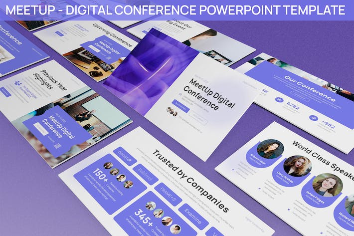 企业远程数字会议团队展示国外PPT模板 - 顶尖PPT