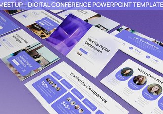 企业远程数字会议团队展示国外PPT模板 - 顶尖PPT