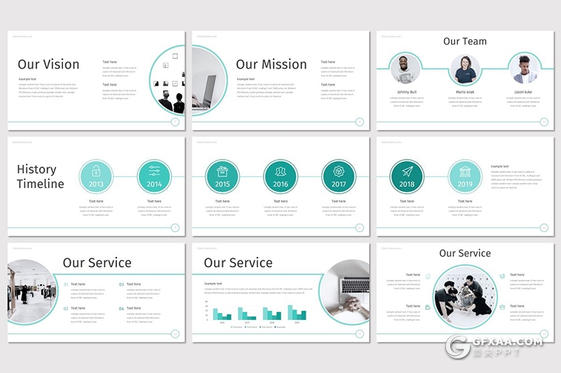 30页个人求职简历个人工作历程介绍展示ppt模板 5种配色风格 - 顶尖PPT