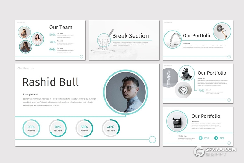 30页个人求职简历个人工作历程介绍展示ppt模板 5种配色风格 - 顶尖PPT