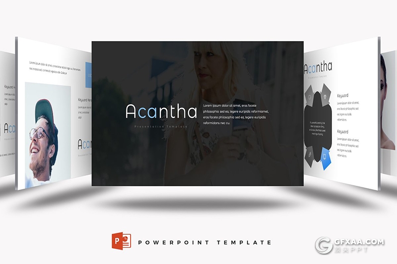 30页5种配色简约时尚服装展示ppt模板 - 顶尖PPT