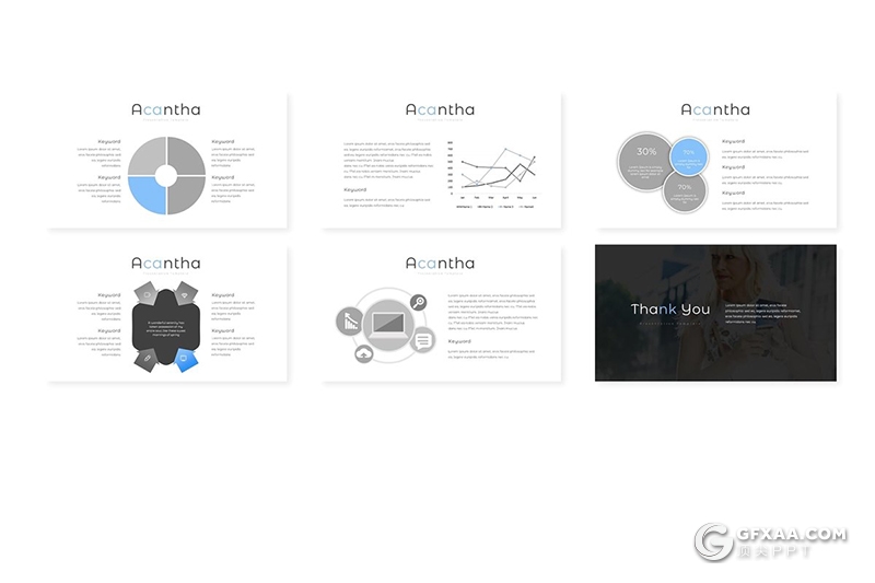 30页5种配色简约时尚服装展示keynote模板 - 顶尖PPT