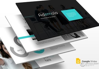 30页简约流行风格摄影模特服装展示Google slides模板 5种主题配色 - 顶尖PPT