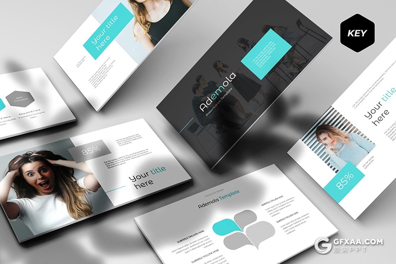 30页简约流行风格摄影模特服装展示keynote模板 5种主题配色 - 顶尖PPT