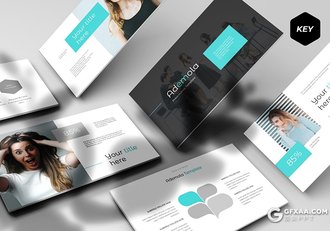 30页简约流行风格摄影模特服装展示keynote模板 5种主题配色 - 顶尖PPT