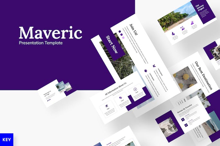 创意设计公司紫色商业提案路演Keynote模板 - 顶尖PPT