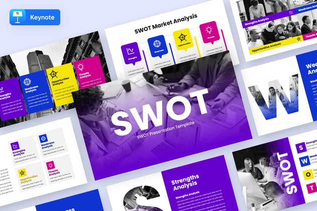 SWOT战略分析商业规划Keynote模板 - 顶尖PPT