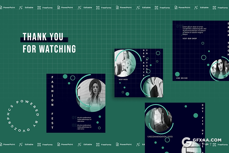 手机端尺寸创意圆形社交媒体海报展示PPT模板 - 顶尖PPT