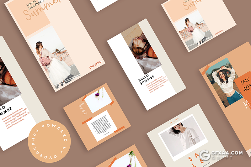 手机端尺寸简约文艺风格个人写真照片展示PPT模板 - 顶尖PPT