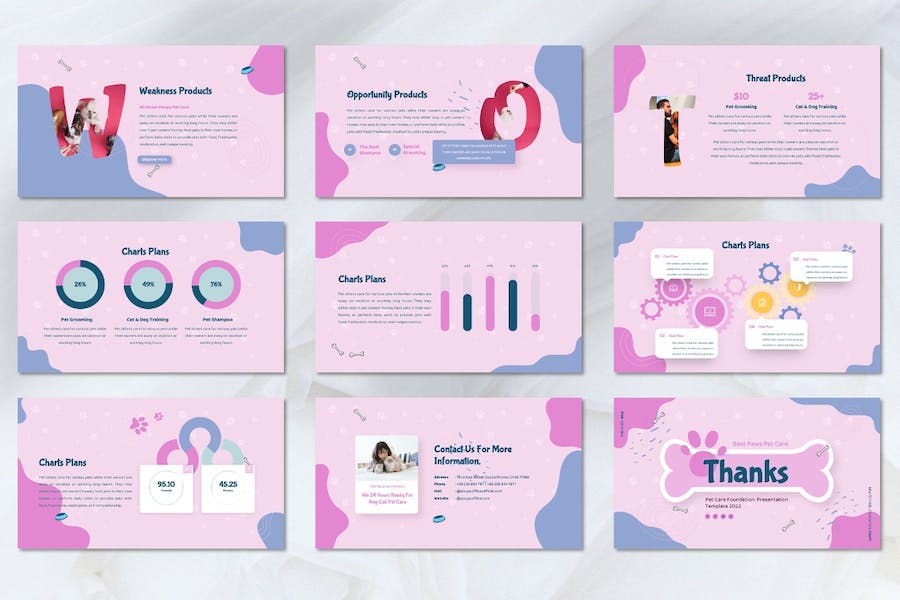 宠物护理服务推广宣传Keynote模板 - 顶尖PPT