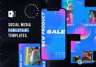 蓝紫搭配手机端尺寸时尚杂志风PPT模板 - 顶尖PPT